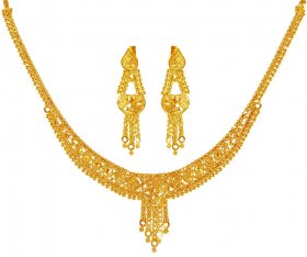 22Kt Gold Necklace Earring Set