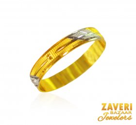 22 Kt Two Tone Gold Band