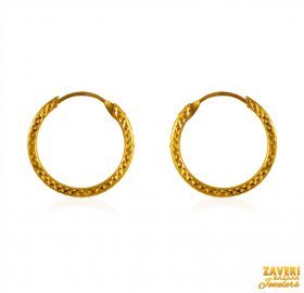 22 kt Gold Hoop Earrings  ( 22K Gold Hoops )