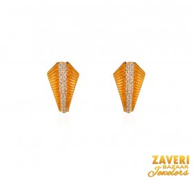 22Kt Gold CZ Clip On Earrings ( Gold Clipon Earrings )