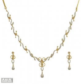 18k Fancy Diamond Necklace Set  ( Diamond Necklace Sets )