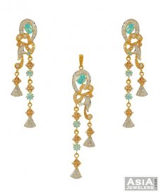 22K Gold Fancy Pendant Set ( Gold Fancy Pendant Sets )