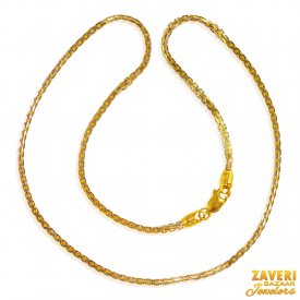 22K Gold Fox Tail Chain for Men ( Plain Gold Chains )