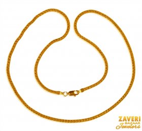 22K Gold Plain Flat Design Chain ( Plain Gold Chains )