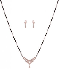 18K White Gold MangalSutra Set ( Diamond Mangalsutra )