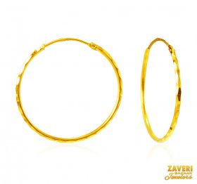 22Kt Gold Hoop Earrings ( 22K Gold Hoops )
