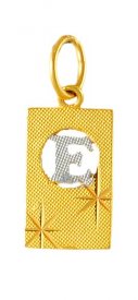 22K Gold Pendant (E) ( Gold Initial Pendants )