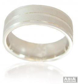 18K White Gold Mens Band ( Gold Wedding Bands )