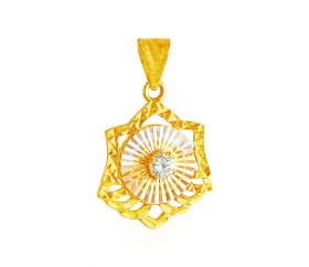 Three Tone 22K Gold Pendant