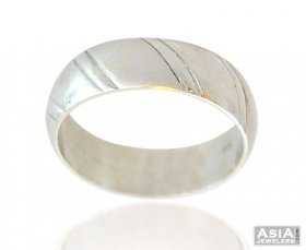 22k Fancy White Plated Mens Ring ( Gold Wedding Bands )