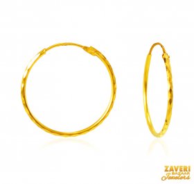 22Kt Gold Hoop Earrings ( 22K Gold Hoops )