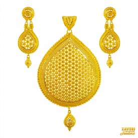 22k Gold Fancy Pendant Set ( Gold Pendant Sets )