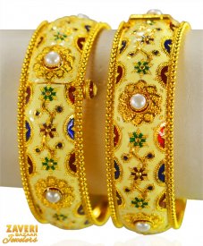 22Kt Gold meenakari Kada (2pc) ( 22K Gold Kadas )