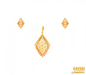 22Kt Gold Multi Tone Pendant Set ( Gold Fancy Pendant Sets )