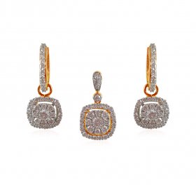 18kt Gold Diamond Pendant Set ( Diamond Pendant Sets )