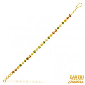 22Kt Gold Fancy Meenakari Bracelet ( 22K Ladies Bracelets )