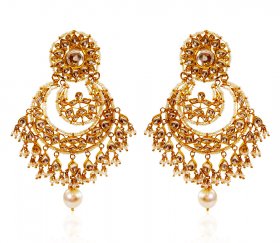 22K Gold Chand Bali Earrings ( Gold Long Earrings )