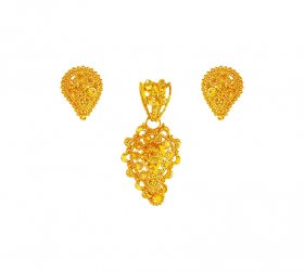 22k Yellow Gold Fancy Pendant Set