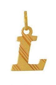 Initial (L) Gold Pendant ( Gold Initial Pendants )