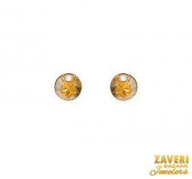22Kt Gold Two Tone Earrings ( 22K Gold Tops )
