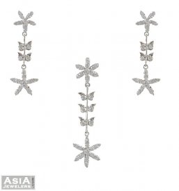 White Gold Fancy Pendant Set ( White Gold Pendant Sets )