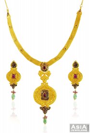 22K Fancy Necklace Set  ( 22K Antique Necklace Sets )