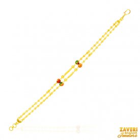 22Kt Gold Meenakari Fancy Bracelet ( 22K Ladies Bracelets )