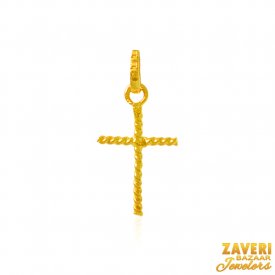 22Kt Gold Fancy Cross Pendant ( Gold Jesus Pendant )