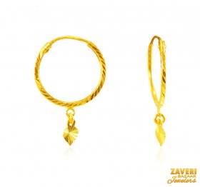 22Kt Gold Fancy Hoop Earrings
