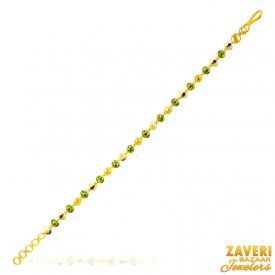 22Kt Gold Fancy Meenakari Bracelet ( 22K Ladies Bracelets )