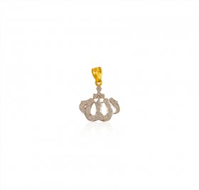 22 kt Gold Allah Pendant with CZ