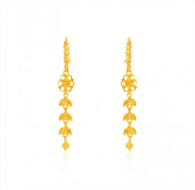 22Kt Gold Long Fancy Earrings ( 22K Gold Earrings )