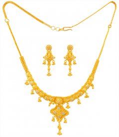 22k Gold Two Tone Necklace Set 