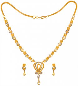 22Kt Gold Two tone Necklace Set