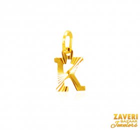 22Kt Gold Initial Pendant (K) ( Gold Initial Pendants )
