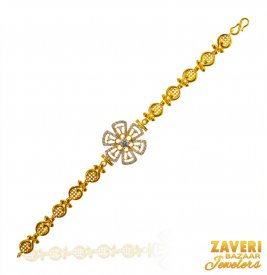22k Fancy Gold Watch Style Bracelet ( 22K Ladies Bracelets )