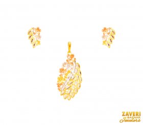 22Kt Gold Multi Tone Pendant Set ( Gold Fancy Pendant Sets )