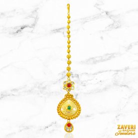 22Kt Gold Antique Maang Tikka ( 22k Gold Tikka )