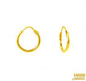 22Kt Gold Plain Hoop Earrings