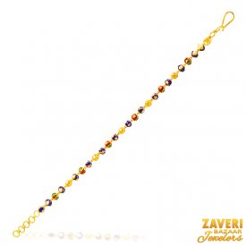 22Kt Gold Fancy Meenakari Bracelet ( 22K Ladies Bracelets )