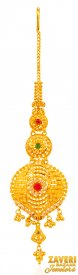 22Kt Gold Fancy Stone Maang Tikka ( 22k Gold Tikka )