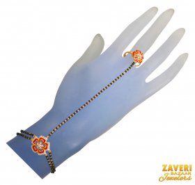 22Kt Gold Black Beads Panja (1 Pc) ( 22K Ladies Bracelets )