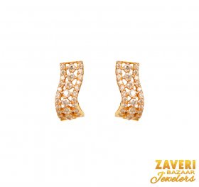 22Kt Gold CZ Clip On Earrings ( Gold Clipon Earrings )