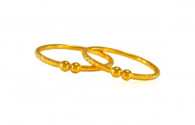 22k Gold Fancy Baby Kadas  ( Baby Bangles )