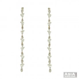 Long White Gold Fancy Earrings ( Gold Long Earrings )