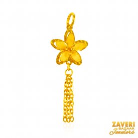 22Kt Gold Fancy Floral Pendant ( Gold Fancy Pendants )