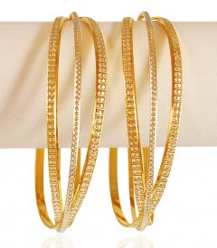 22kt Gold Rhodium Bangle (set of 2)