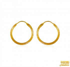 22 kt  Gold Hoop Earrings  ( 22K Gold Hoops )