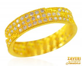 22k Gold Cubic Zircon Band ( Stone Rings )
