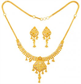 22K Gold Two Tone Necklace Set